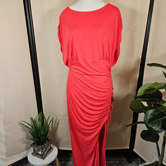 Free People Dresses & Skirts - NWT Free People Lakeside Ruched Slit Dress Color Bella Rose Size Large